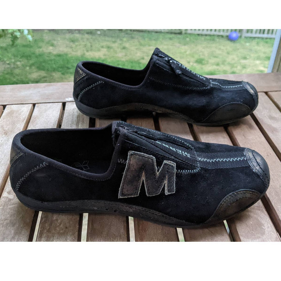 Merrell Arabesque Leather Black/Gold Women's Casual Zip Up Loafers Size 7.5 - Picture 2 of 10